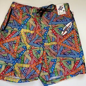 🔥Beach Bros angled flag rainbow beach,pool short sz M New
